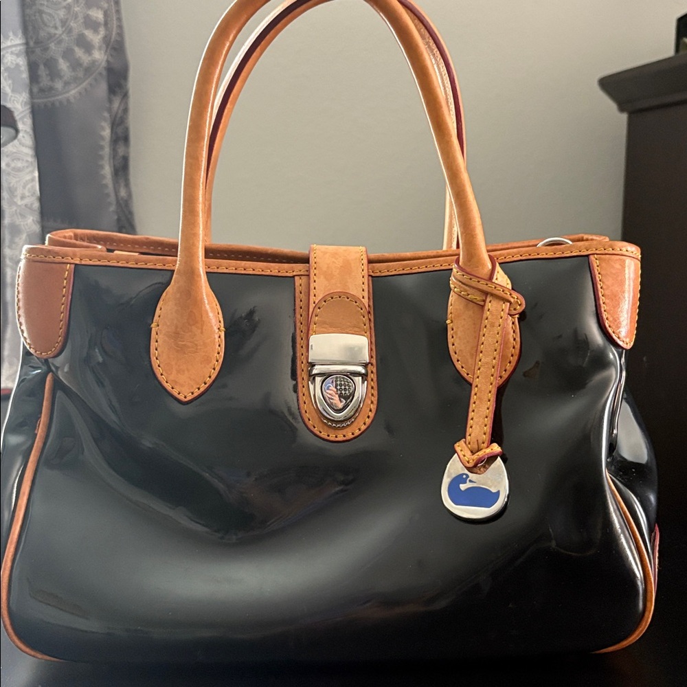 Dooney & Bourke Patent Leather Bag with Leather Accents